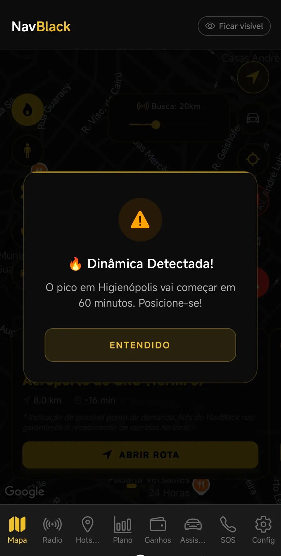 Alerta de dinamica detectada